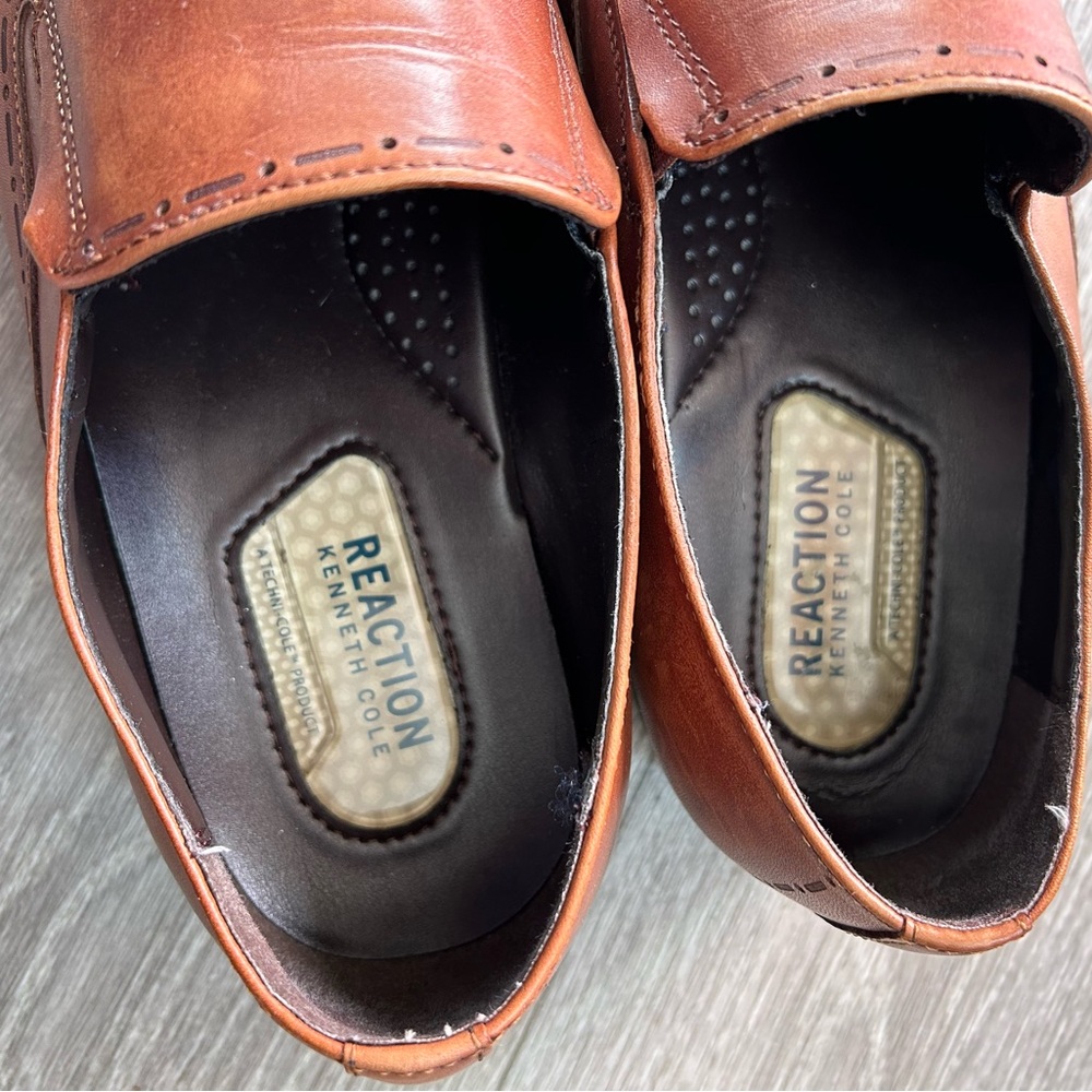 Men's Kenneth Cole Reaction Brown Leather Dress Shoes, Size 11 - Picture 6 of 8